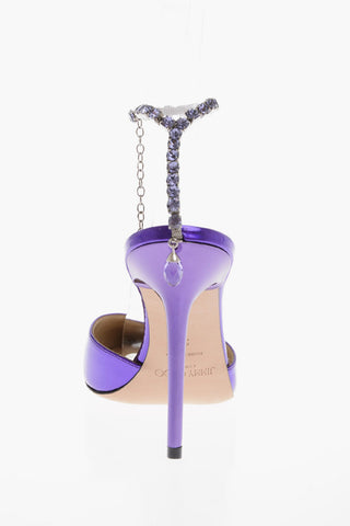 Slingbacks SAEDA in Vernice Lamè con Dettaglio Gioiello 10cm
