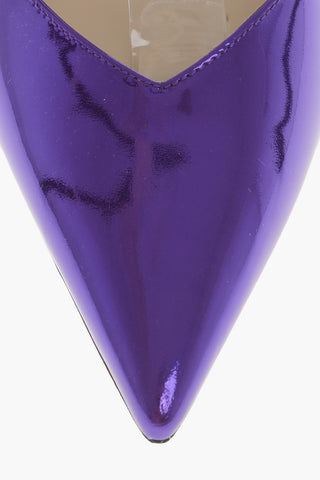 Slingbacks SAEDA in Vernice Lamè con Dettaglio Gioiello 10cm