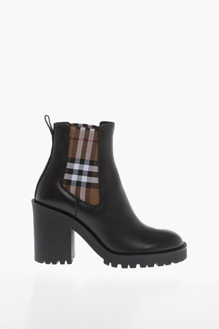 Leather Chelsea Booties with Tartan Elastic 9cm