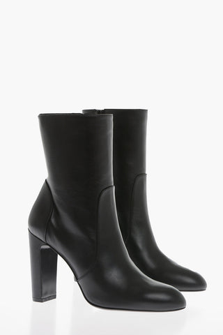 Inner Zip VIDA Leather Booties 10cm