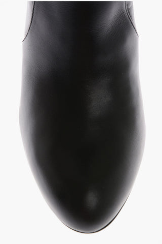 Inner Zip VIDA Leather Booties 10cm