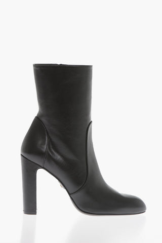 Inner Zip VIDA Leather Booties 10cm