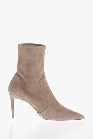 Suede CASHMERE Pull-On Booties 8cm