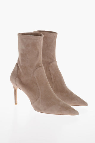 Suede CASHMERE Pull-On Booties 8cm