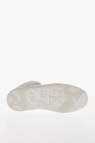 ATELIER Leather Mid-Top Sneakers With Logo Print