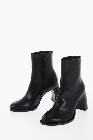 Leather LISA Ankle Boots with Curved Heel 9cm