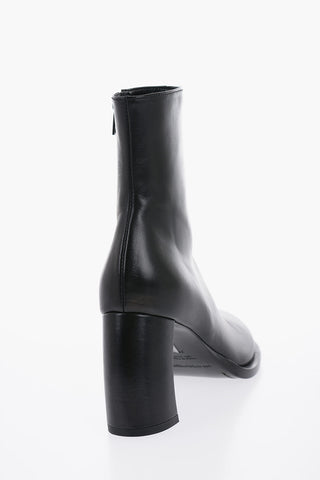 Leather LISA Ankle Boots with Curved Heel 9cm