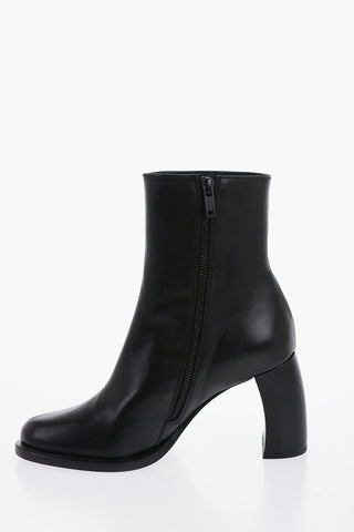 Leather LISA Ankle Boots with Curved Heel 9cm