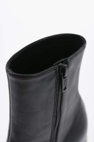 Leather LISA Ankle Boots with Curved Heel 9cm