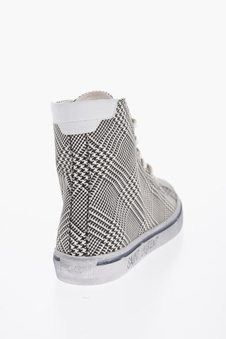 High-Top MALIBU Sneakers With Houndstooth Print