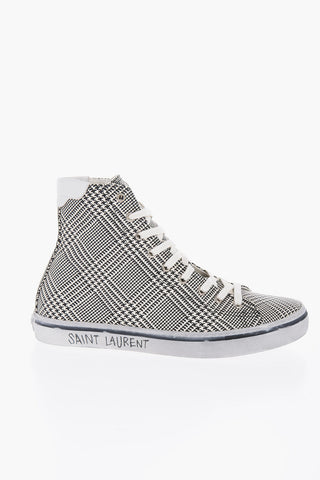 High-Top MALIBU Sneakers With Houndstooth Print