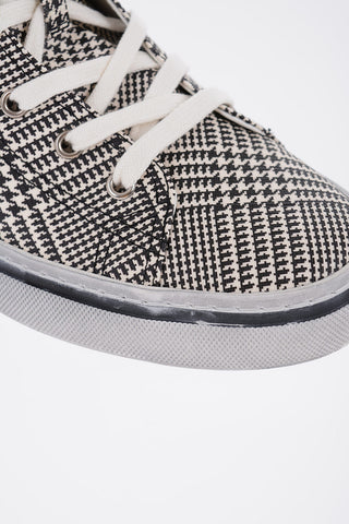 High-Top MALIBU Sneakers With Houndstooth Print