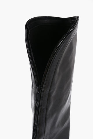 Leather NICKY High Boots with Zip Detailing