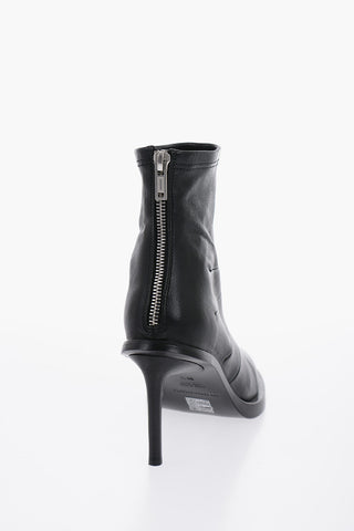 Leather HEDY Sock Boots with Embroderies 8cm