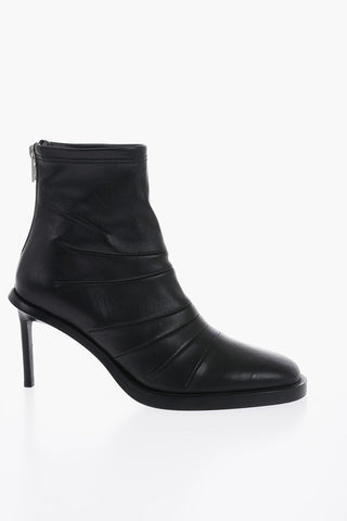 Leather HEDY Sock Boots with Embroderies 8cm