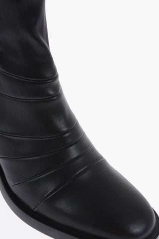 Leather HEDY Sock Boots with Embroderies 8cm