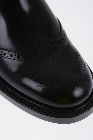 Brushed Leather EVIDENCE Chelsea Boots With Brogues Details