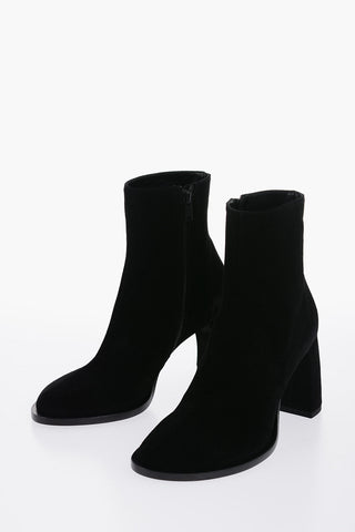 Suede LISA Ankle Boots with Curved Heel 9cm