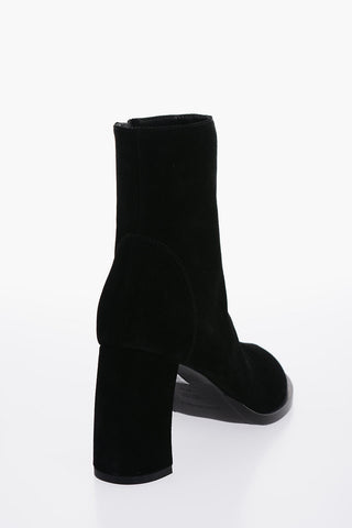 Suede LISA Ankle Boots with Curved Heel 9cm
