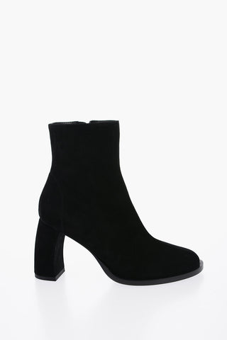 Suede LISA Ankle Boots with Curved Heel 9cm