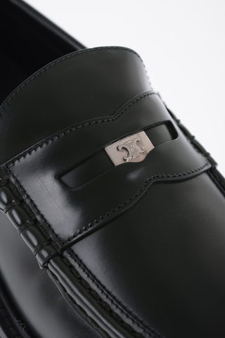 Brushed Leather Penny Loafers With Chunky Sole