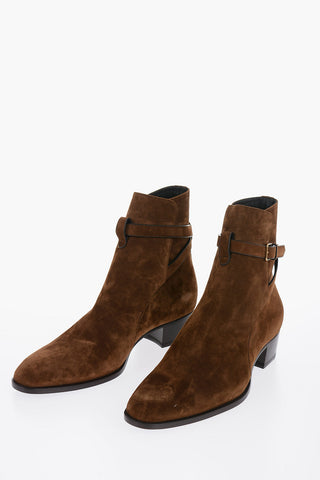 Suede Leather WYATT Boots With Buckle Detail