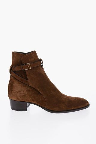 Suede Leather WYATT Boots With Buckle Detail