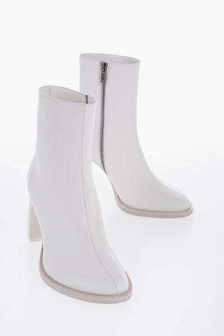 Leather LISA Ankle Boots with Curved Heel 9cm