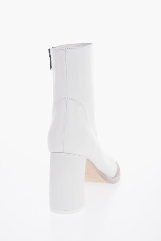 Leather LISA Ankle Boots with Curved Heel 9cm