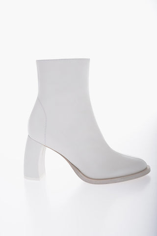 Leather LISA Ankle Boots with Curved Heel 9cm