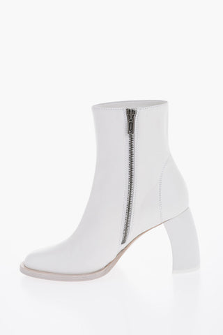 Leather LISA Ankle Boots with Curved Heel 9cm