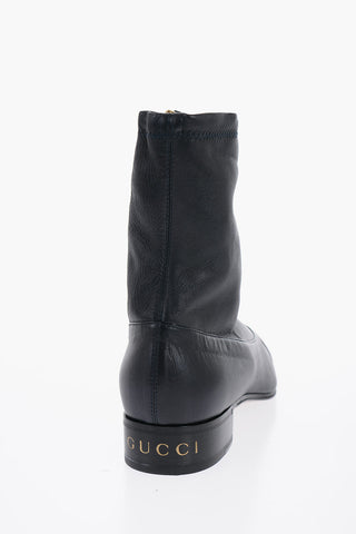 Stiefel mit Detail aus Echsenleder