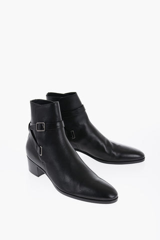 Hammered Leather DORIAN Boots With Buckle Detail