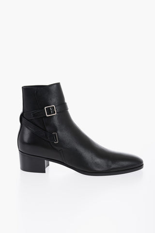 Hammered Leather DORIAN Boots With Buckle Detail