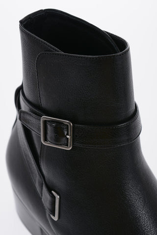 Hammered Leather DORIAN Boots With Buckle Detail