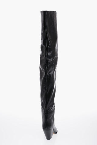 Leather LALEX Over-the-Knee Western Boots 10cm