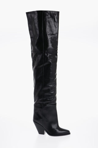 Leather LALEX Over-the-Knee Western Boots 10cm