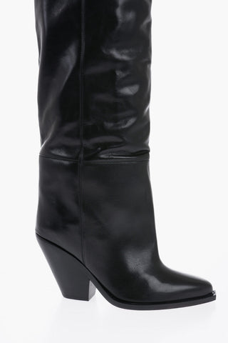 Leather LALEX Over-the-Knee Western Boots 10cm