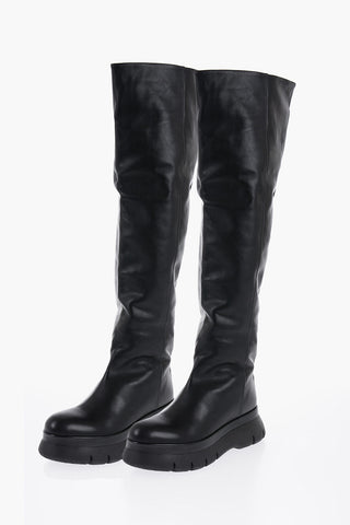 Over-the-Knee MALYX Leather Boots with Chunky Sole