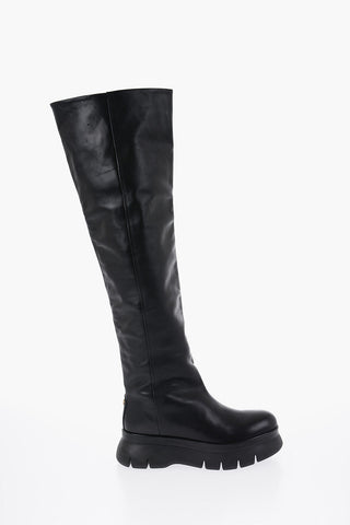 Over-the-Knee MALYX Leather Boots with Chunky Sole