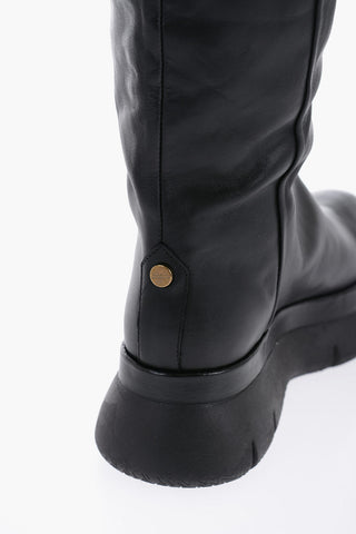 Over-the-Knee MALYX Leather Boots with Chunky Sole