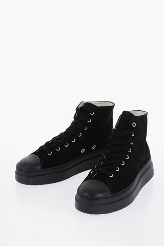 Suede AUSTIN High-top Sneakers with Printed Logo