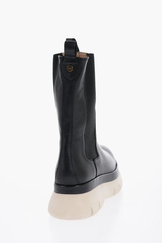 Leather MECILLE Chelsea Booties with Chulky Sole