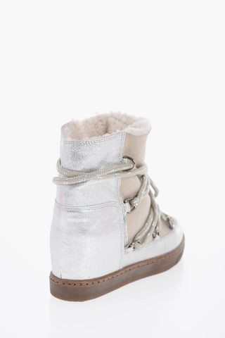 Lace-up NOWLES Suede Booties with Lamè Detail