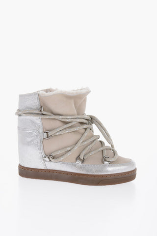 Lace-up NOWLES Suede Booties with Lamè Detail