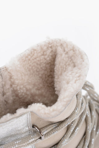 Lace-up NOWLES Suede Booties with Lamè Detail