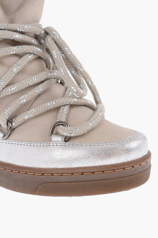 Lace-up NOWLES Suede Booties with Lamè Detail