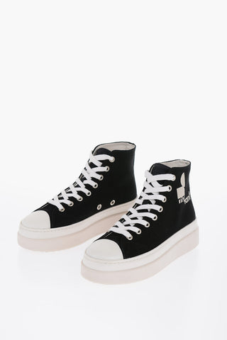 Canvas AUSTIN High-top Sneakers with Contrasting Sole