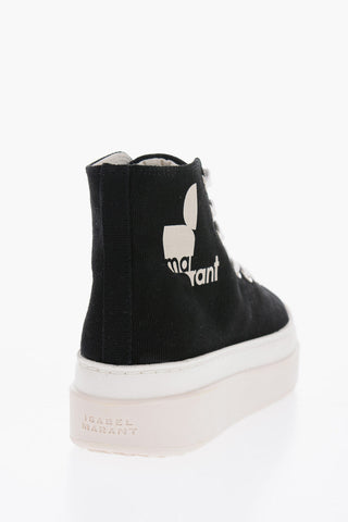 Canvas AUSTIN High-top Sneakers with Contrasting Sole