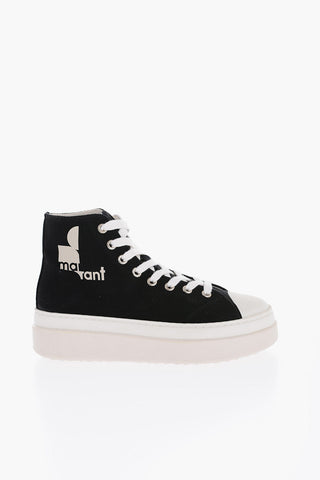 Canvas AUSTIN High-top Sneakers with Contrasting Sole